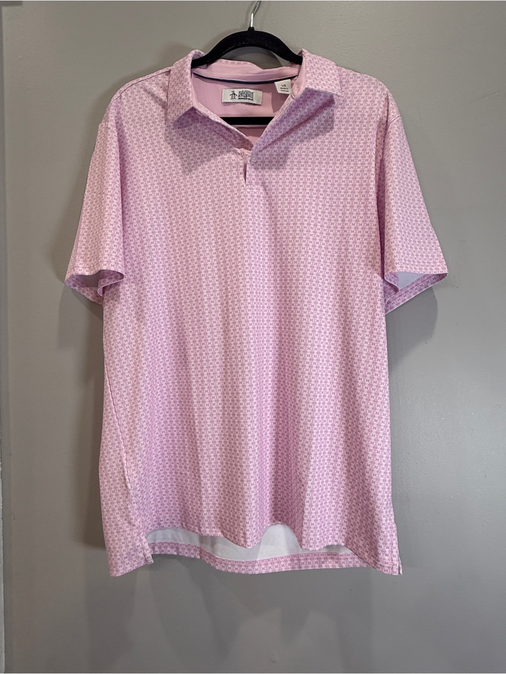 Peter Millar Light Pink Printed Short Sleeve Polo